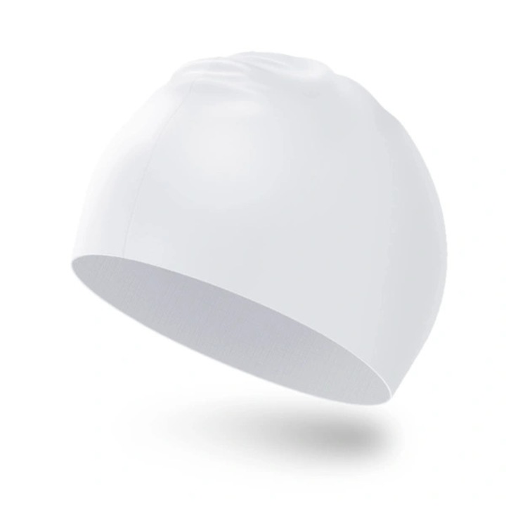 Caciula/boneta de inot din silicon, unisex, etansa si rezistenta, alb, universal