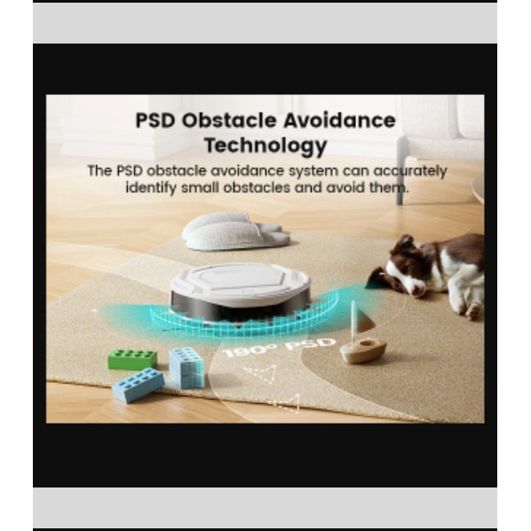 Aspirator robot, putere de aspirare de 2200 Pa, control prin aplicatie WiFi si Alexa, autonomie de 120 de minute, functie anti-incurcare pentru parul animalelor de companie, M210 Pro Alb