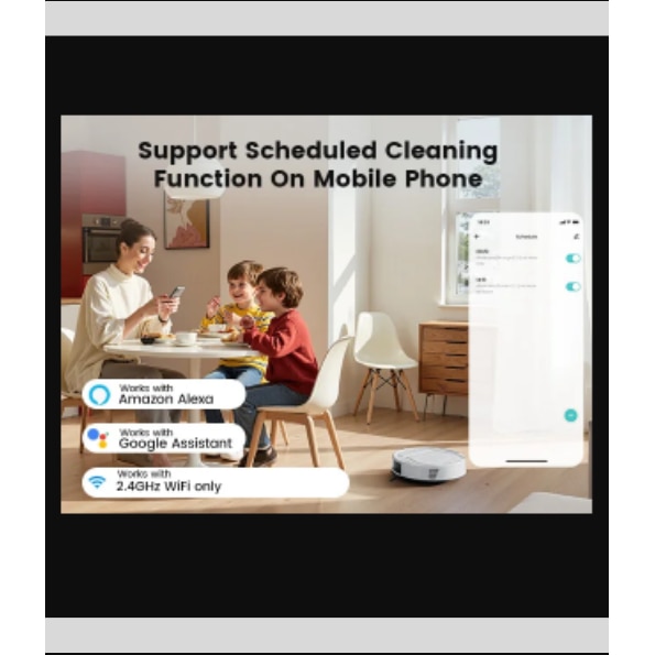 Aspirator robot, putere de aspirare de 2200 Pa, control prin aplicatie WiFi si Alexa, autonomie de 120 de minute, functie anti-incurcare pentru parul animalelor de companie, M210 Pro Alb