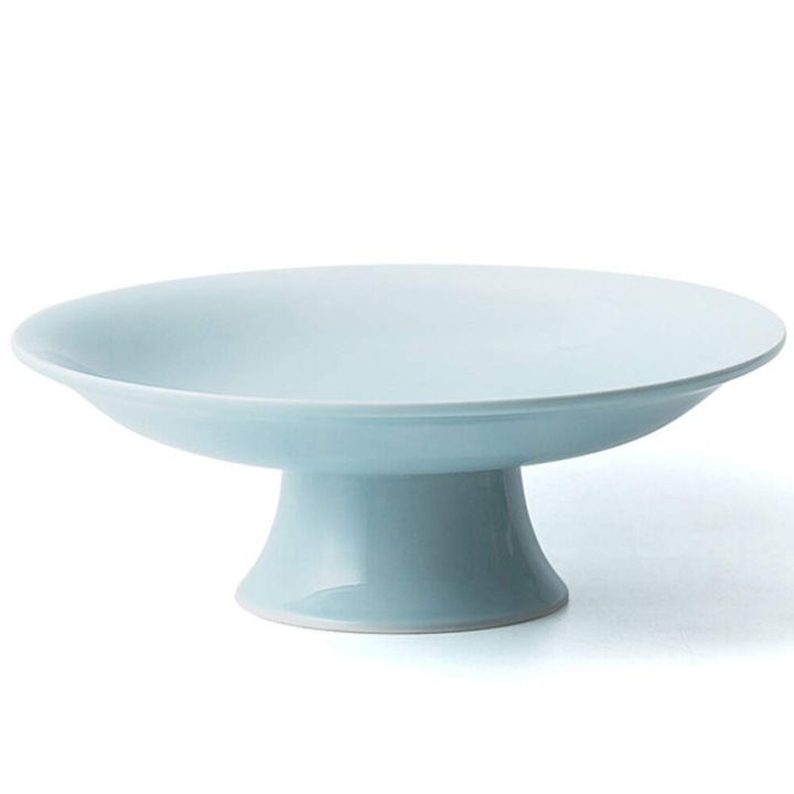 Kerámia tál lábbal, gyümölcstartó, klasszikus design, fehér, 21x7.8cm