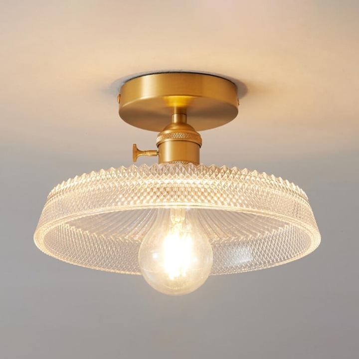 Lustra Nordic sticla rotunda, metal, reglabila, alb, 23.5x150cm