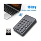 Tastatura numerica wireless 2.4G, 18 taste, alb, 33x12cm