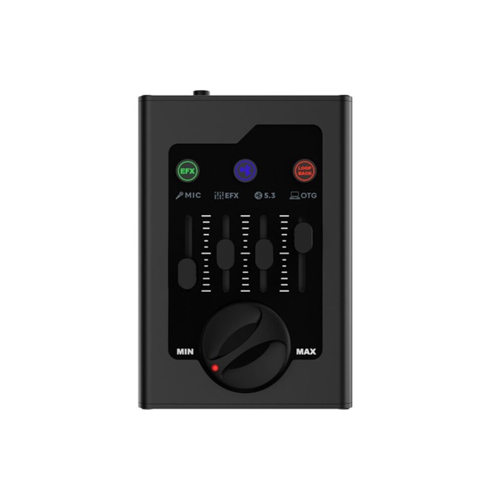 Mini hangkártya / Sound card GBA, Bluetooth 5.0, OTG funkció telefonhoz és PC-hez, fém/alumínium, Fekete, 1 db