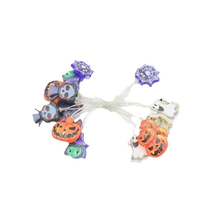 Lumina decorativa LED Halloween pisica vrajitoare paianjen plastic multicolor
