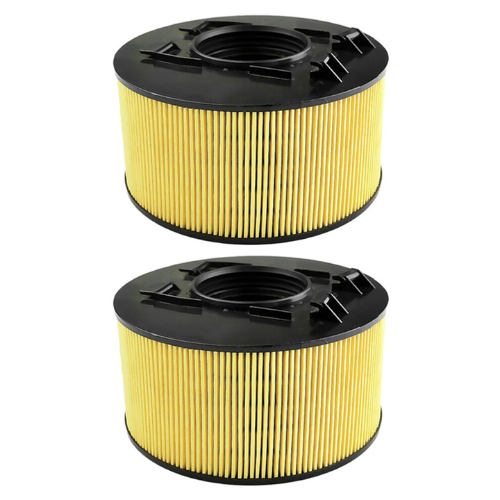 Set 2 bucati, Filtru aer pentru BMW E46 316i/318i/318xi/316Ci/316Ti/318Ci, 13717503141, plastic si hartie speciala, inlocuire directa fara programare, Negru