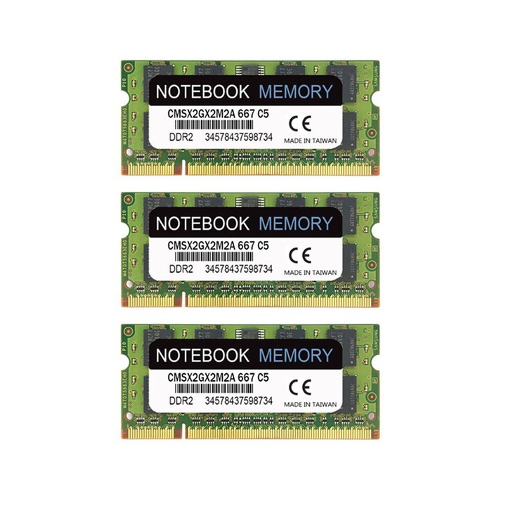 Memorie laptop 3x2GB DDR2 667MHz 240PIN verde 4GB