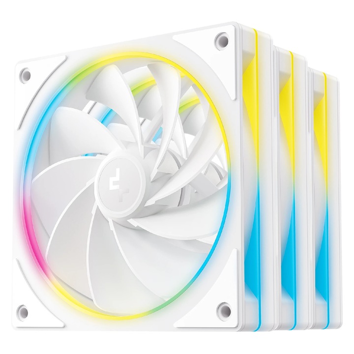 Компютърен вентилатор DeepCool Комплекти Fan Pack 3-in-1 3x120mm - FL12R SE White, Reverse, Addressable RGB R-FL12RSE-WHAPN3-G