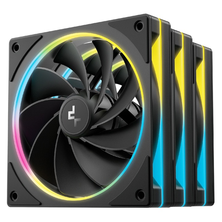 Компютърен вентилатор DeepCool Комплекти Fan Pack 3-in-1 3x120mm - FL12R SE Black, Reverse, Addressable RGB R-FL12RSE-BKAPN3-G