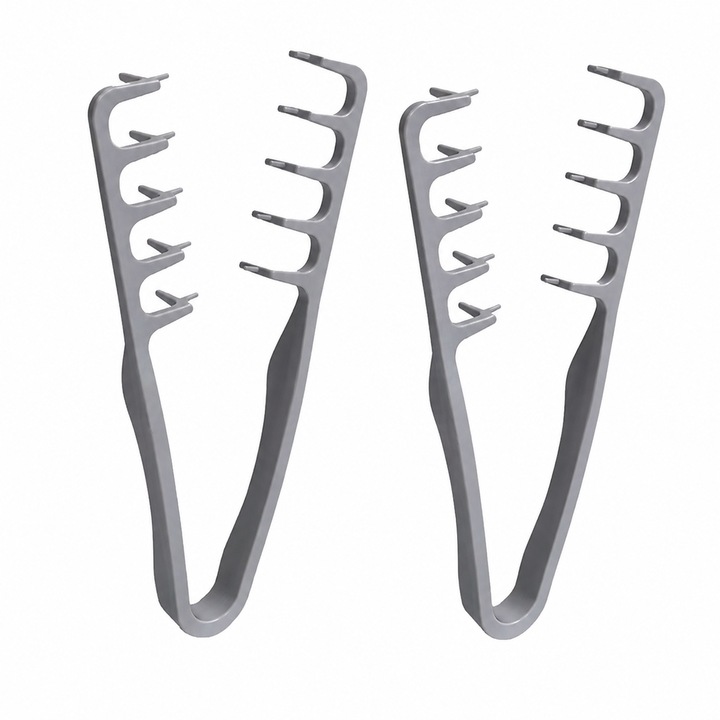 Set 2 Piepteni de Volum pentru Femei si Barbati, Ridicare la Radacina, Coafare si Styling Rapid, Material ABS Rezistent, Design Ergonomic, Gri, 19 x 9 cm