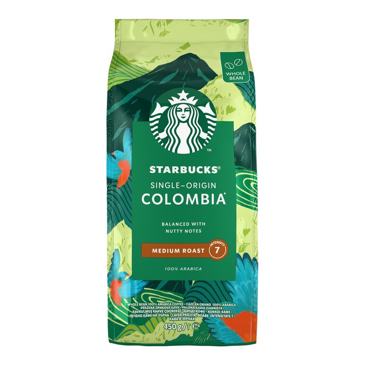 Cafea boabe Starbucks Colombia Single Origin, 450 g