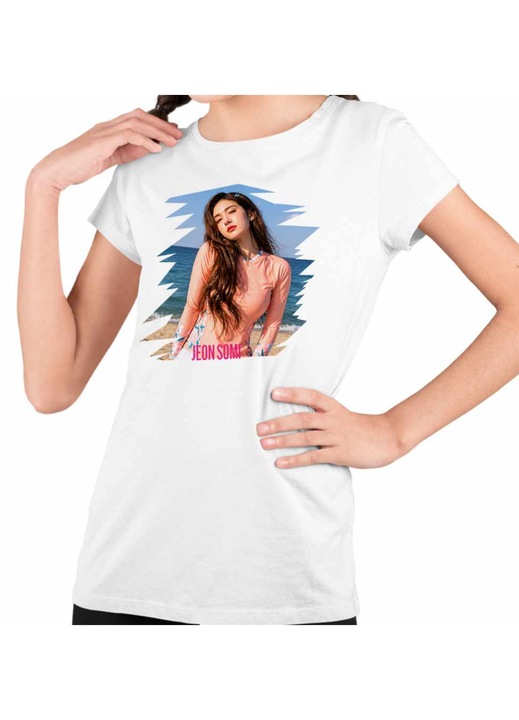 Gyerek Lány Póló Jeon Somi Vibe Kpop, Fehér
