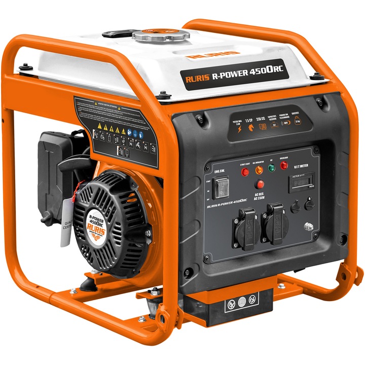 RURIS r-power 4500RC elektromos inverter-generátor, 5000 W, 7,5 LE, 236 cm3, 10 l tartály, 2 aljzat, távirányító