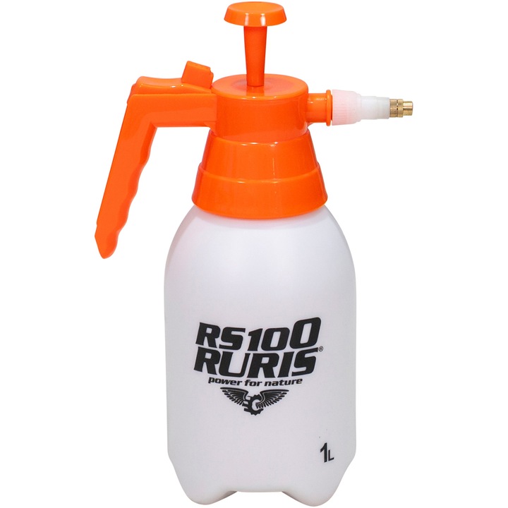 Pulverizator manual cu presiune Ruris rs 100, rezervor 1 L, presiune maxim 2 bar, duza cupru