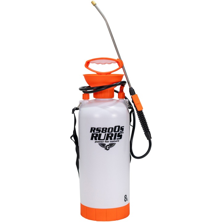 Pulverizator manual cu presiune Ruris rs 800s, rezervor 8 L, lance metalica, presiune lucru 0.2 - 0.3 Mpa