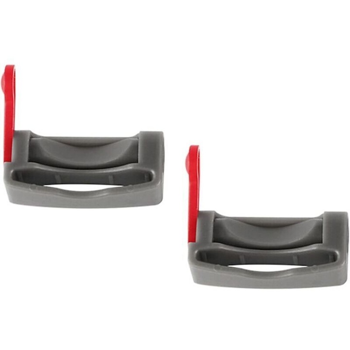 Set 2 bucati, Cleme blocare intrerupator compatibile cu Dyson V6/V7/V8/V10/V11/V15, blocheaza starea ON/OFF, instalare rapida, plastic durabil, gri