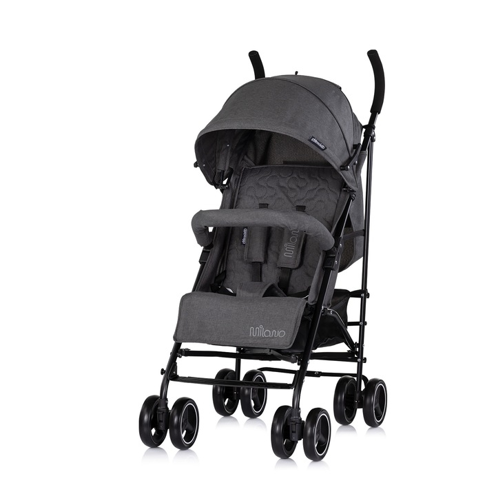 Детска количка Chipolino Milano, тъмно сива, 5.6 кг, 60x49x105 см