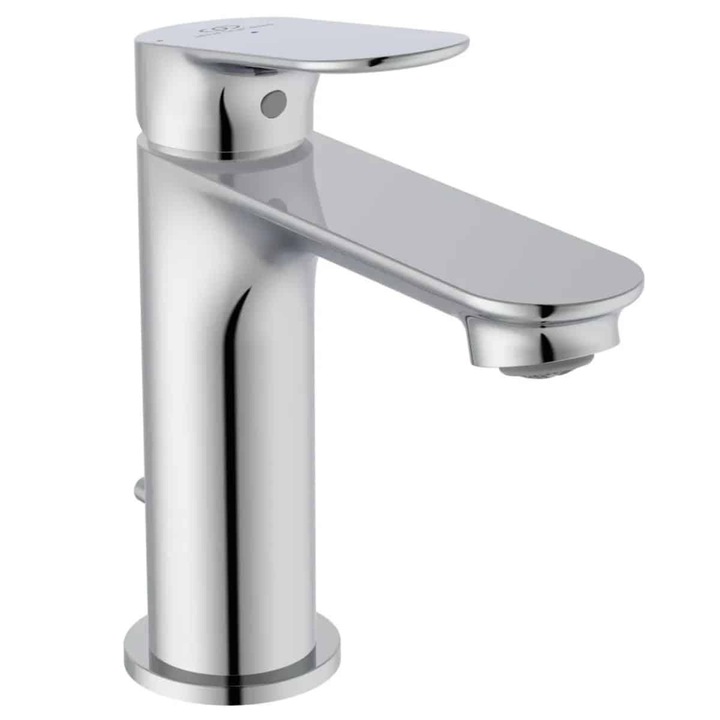 Смесител за умивалник Ideal Standard Ceralife O, с изпразнител, BlueStart, хром гланц, керамичен механизъм FirmaFlow®c