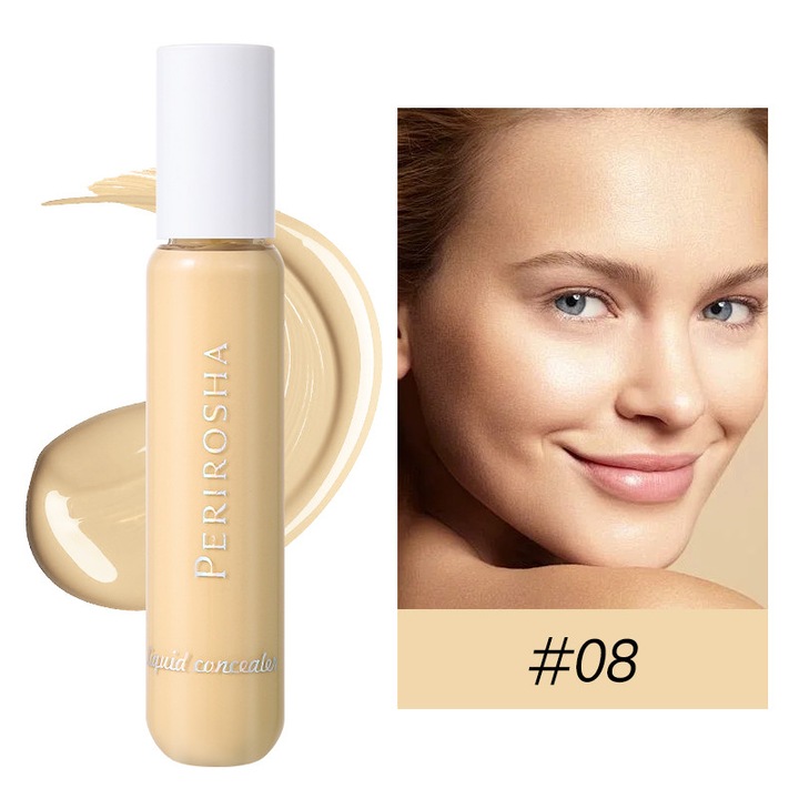 Perirosha® Fond de ten corector exclusiv, lichid contur cu acoperire luminoasa, ilumineaza tenul, acopera cearcane si brazde lacrimale, nu se crapa, hidratant nuanta#8