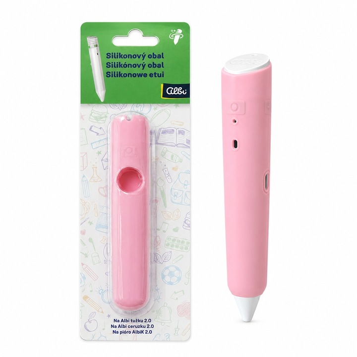 Husa Silicon Pentru Creion Albi 2.0 Raspundel Istetel, Husa De Protectie Pentru Creion Interactiv Albi, Accesoriu Anti Zgarieturi Din Silicon Flexibil, Prindere Confortabila, Protectie Impotriva Uzurii, Compatibil Exclusiv Cu Albi 2.0, Roz