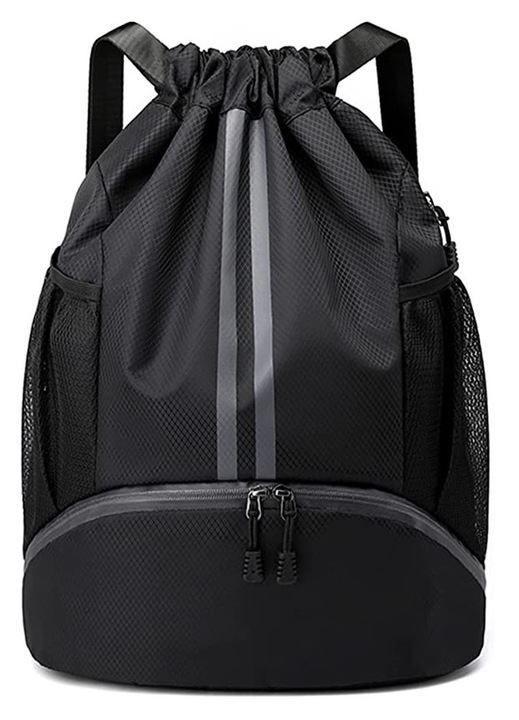 Geanta sport multifunctionala, capacitate mare, compartiment incaltaminte, negru, 50x25x30cm