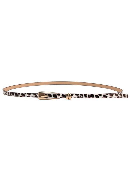 Curea subtire de dama, la moda, cu imprimeu leopard, asortata, cu catarama din aliaj, pentru a se potrivi cu pulover, rochie, costum, curea decorativa