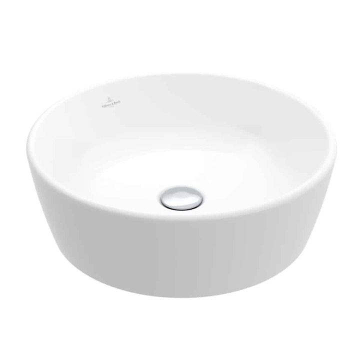 Lavoar cu montare pe blat, Villeroy & Boch Architectura, diametru 45 cm, cu preaplin, alb alpin 5A2545