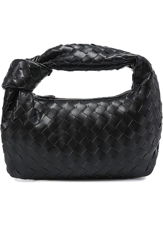 Női mini clutch táska, puha fonott bőr, többszínű, 26x5x23cm