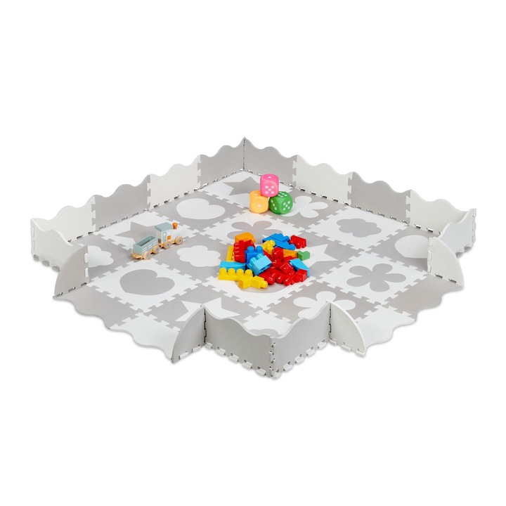 Covoras de joaca puzzle din spuma pentru copii, 52 de piese