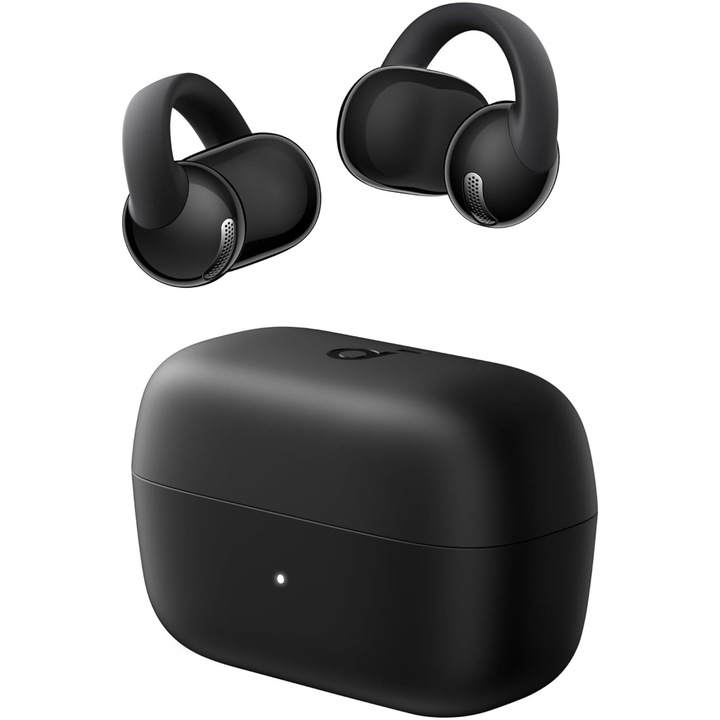 Casti True Wireless Anker SoundCore C50i, Open Ear Clip-On, Hi-Res, IP55, Bluetooth 6.0, Negru
