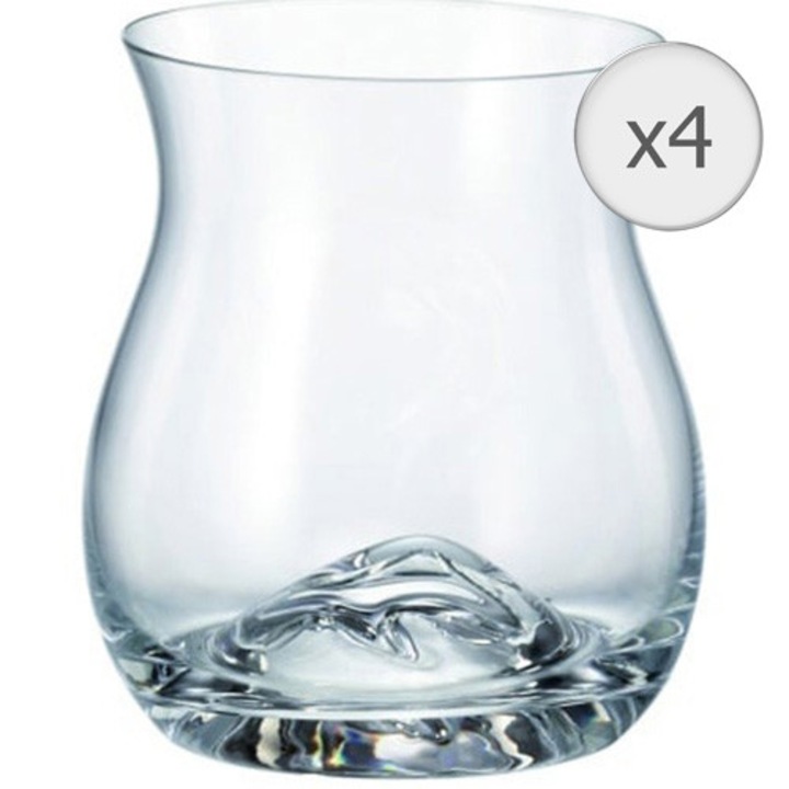 MAISON FORINE Old School konyakospohár készlet, 4 db, 390 ml, Kristályüveg