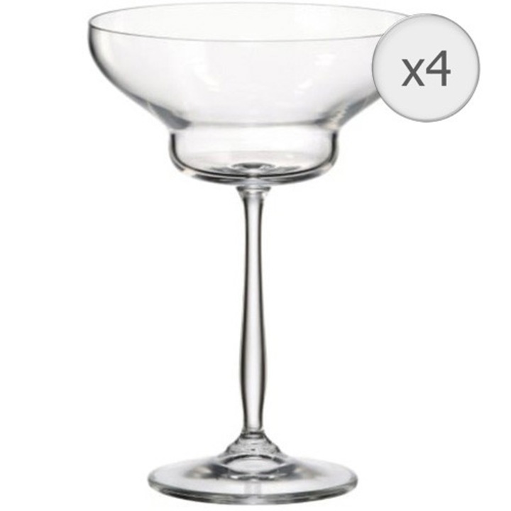 Set 4 pahare margarita MAISON FORINE Gourmet, 380 ml, sticla cristalina