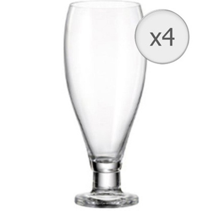MAISON FORINE Lager söröspohár készlet, 4 db, Talpas, 460 ml, Kristályüveg