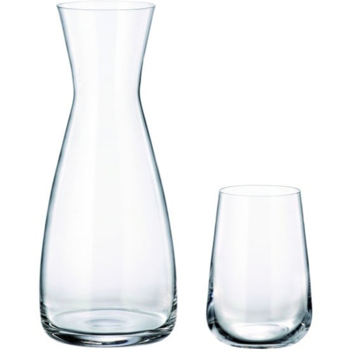 MAISON FORINE Gourmet 5 részes vízfelszolgáló készlet, 1 db 1 l kancsó, 4 db 330 ml pohár, Kristályüveg