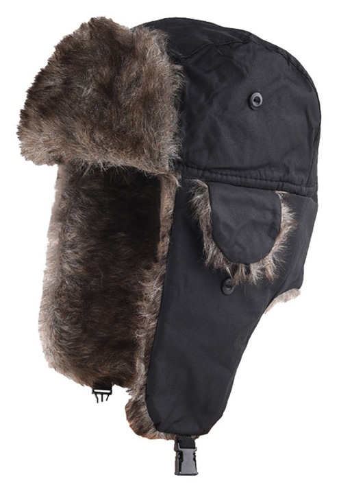 Caciula unisex cu urechi din blana, calduroasa, culoare solida