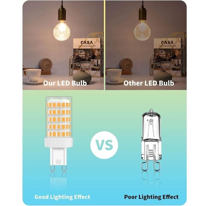 G9 LED izzók 10W 2700K meleg fehér 900lm 6 db