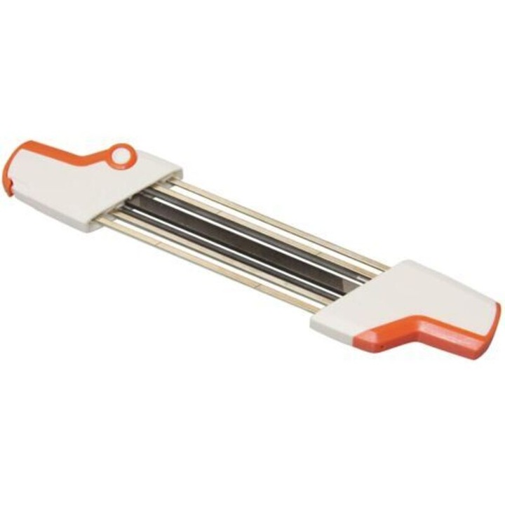 Pila 2-in-1 pentru lant drujba compatibila Stihl 3/8 P (56057504303), 4.0 mm, aliaj de inalta duritate si rezistent la coroziune, maner ergonomic, alb/oranj, 1 buc