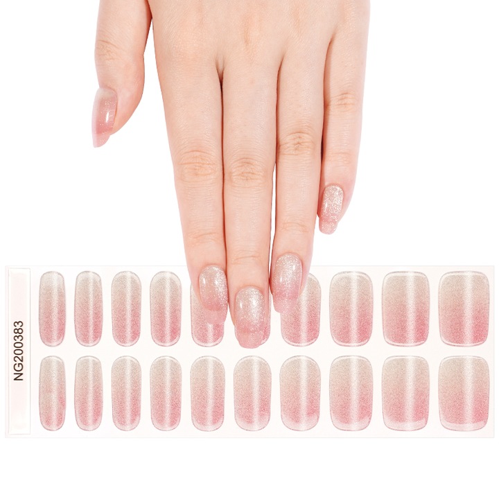 Set 20 Benzi din gel semipermanent Beckies Glam, Stickere din gel UV, Oja semipermanenta tip banda, NG200383
