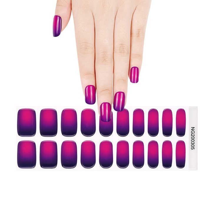 Set 20 Benzi din gel semipermanent Beckies Glam, Stickere din gel UV, Oja semipermanenta tip banda, NG200305