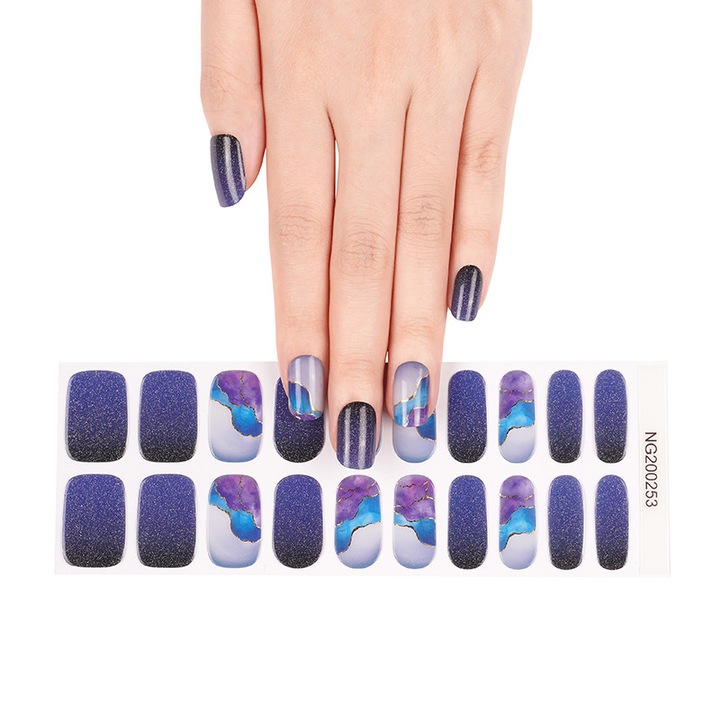 Set 20 Benzi din gel semipermanent Beckies Glam, Stickere din gel UV, Oja semipermanenta tip banda, NG200253