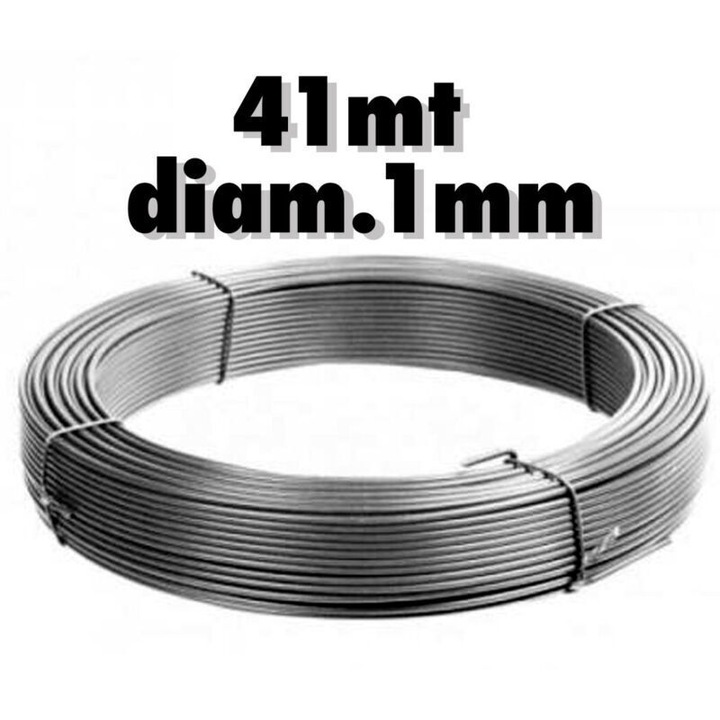 2 tekercs horganyzott acélhuzal, 1 mm vastagság, 41 m/tekercs, ezüst, 2 x 41 m