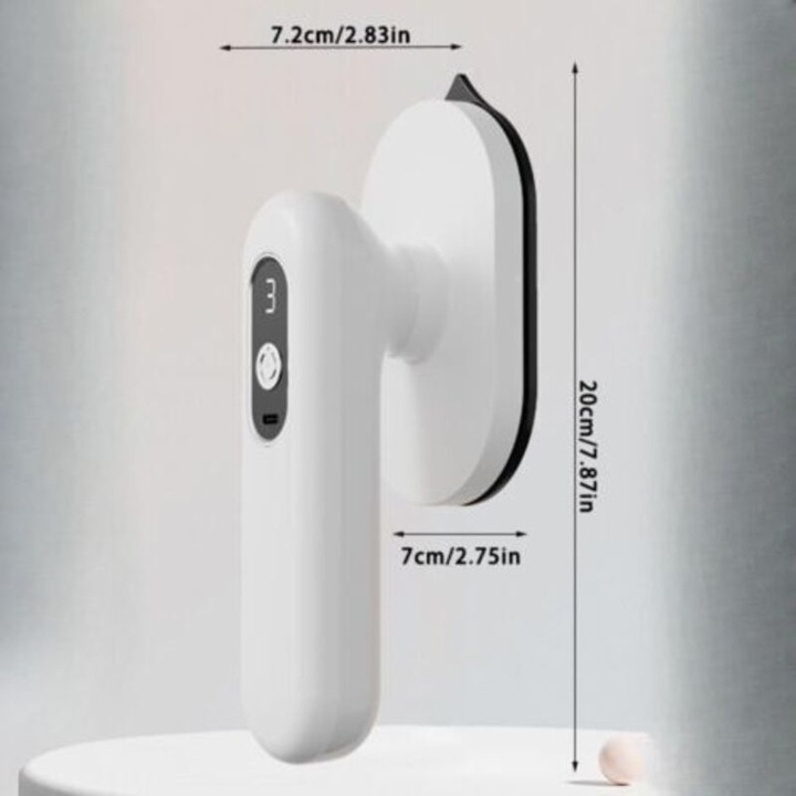 Fier de calcat portabil mini, rotativ 180°, abur si uscat, compact 20x7.5cm