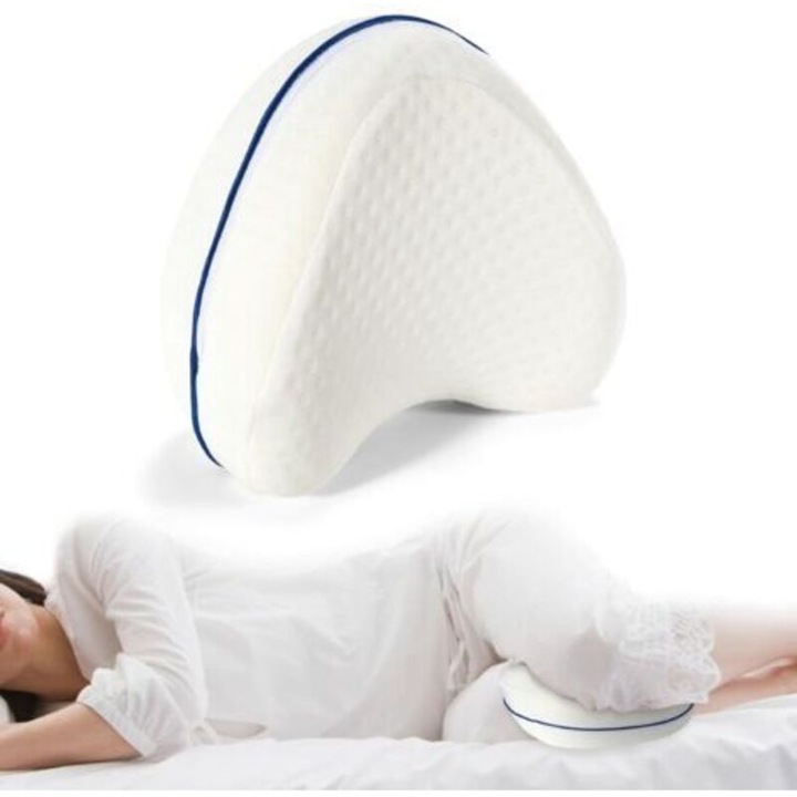 Perna pentru picioare, spuma cu memorie, ergonomic, inima, alb, 30x20x15cm