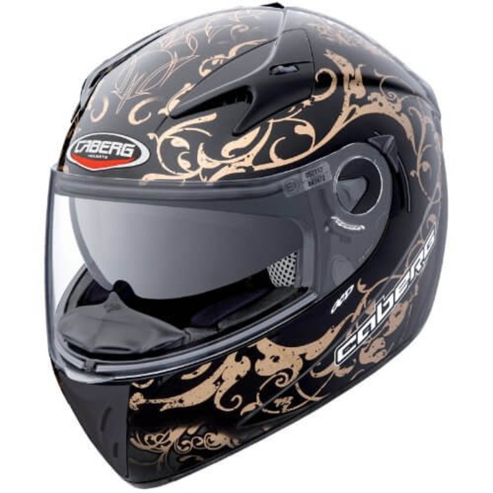 Casca integrală CABERG V2RR Road Pirat cu ochelari de soare integrați, negru-bronz, mărimea M