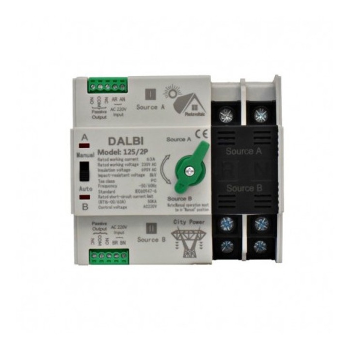 Fotovoltaikus Automatikus Átkapcsoló - ATS 125/2P - 63A