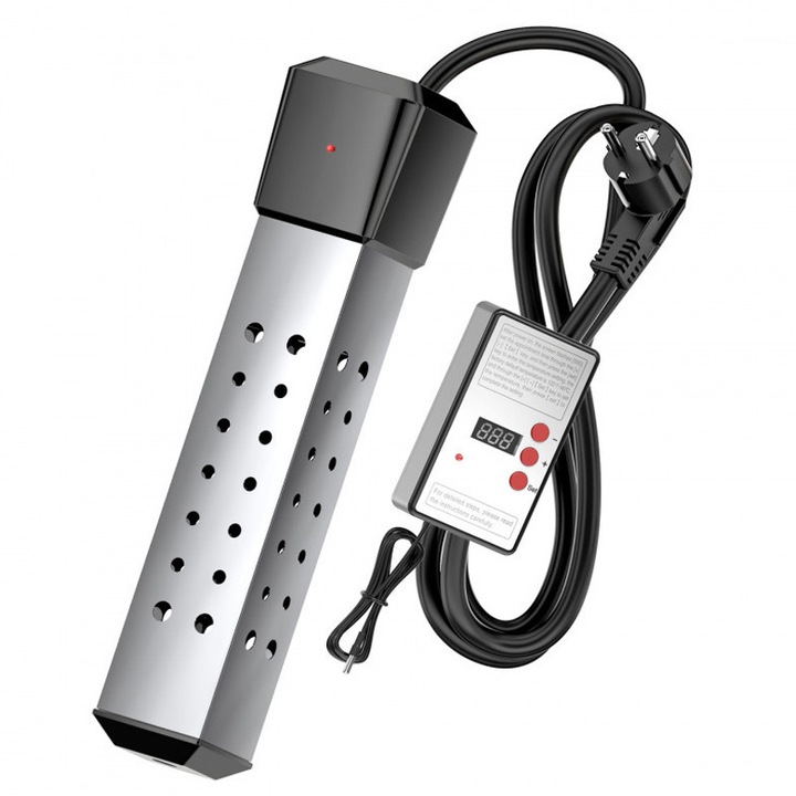 Duueyct hordozható vízmelegítő 2000W rozsdamentes acél 304, LCD, 30x10cm