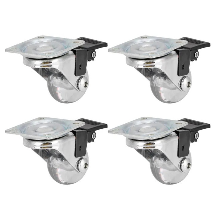 Roti universale set 4 piese frana rotatie 360 35mm
