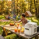 Masina de Cuburi de Gheata, 2Dimensiuni de Cuburi, Producere Rapid 12 kg/24h, timp de productie 6.Rezervor 1.4L. Compact, portabil, silentios, Curatare automata.Potrivit pentru bucatarii, birouri, camping, calatorii si petreceri.Cu lopata si cos, Alb