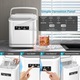 Masina de Cuburi de Gheata, 2Dimensiuni de Cuburi, Producere Rapid 12 kg/24h, timp de productie 6.Rezervor 1.4L. Compact, portabil, silentios, Curatare automata.Potrivit pentru bucatarii, birouri, camping, calatorii si petreceri.Cu lopata si cos, Alb