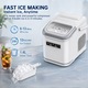 Masina de Cuburi de Gheata, 2Dimensiuni de Cuburi, Producere Rapid 12 kg/24h, timp de productie 6.Rezervor 1.4L. Compact, portabil, silentios, Curatare automata.Potrivit pentru bucatarii, birouri, camping, calatorii si petreceri.Cu lopata si cos, Alb