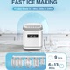 Masina de Cuburi de Gheata, 2Dimensiuni de Cuburi, Producere Rapid 12 kg/24h, timp de productie 6.Rezervor 1.4L. Compact, portabil, silentios, Curatare automata.Potrivit pentru bucatarii, birouri, camping, calatorii si petreceri.Cu lopata si cos, Alb
